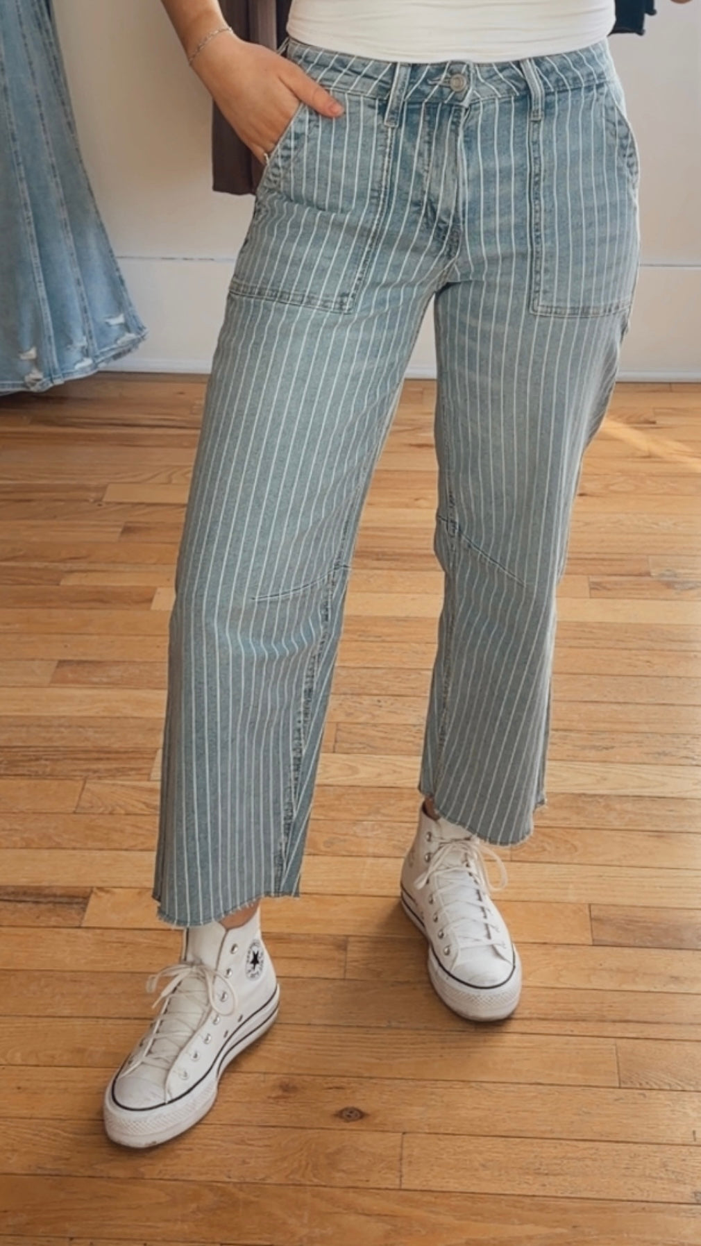 The Sadie Striped Barrel Jeans