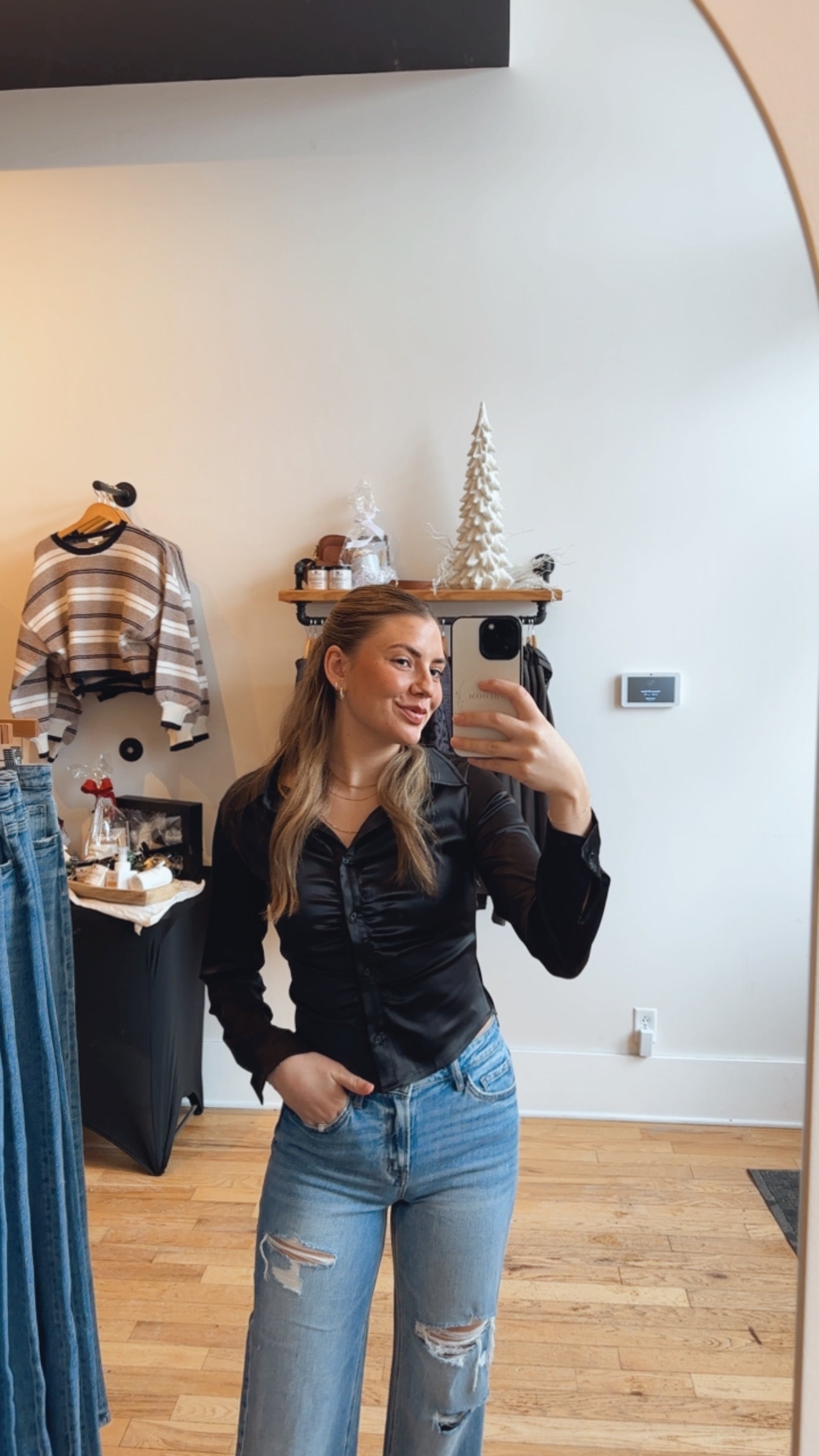 The Satin Button Down Blouse