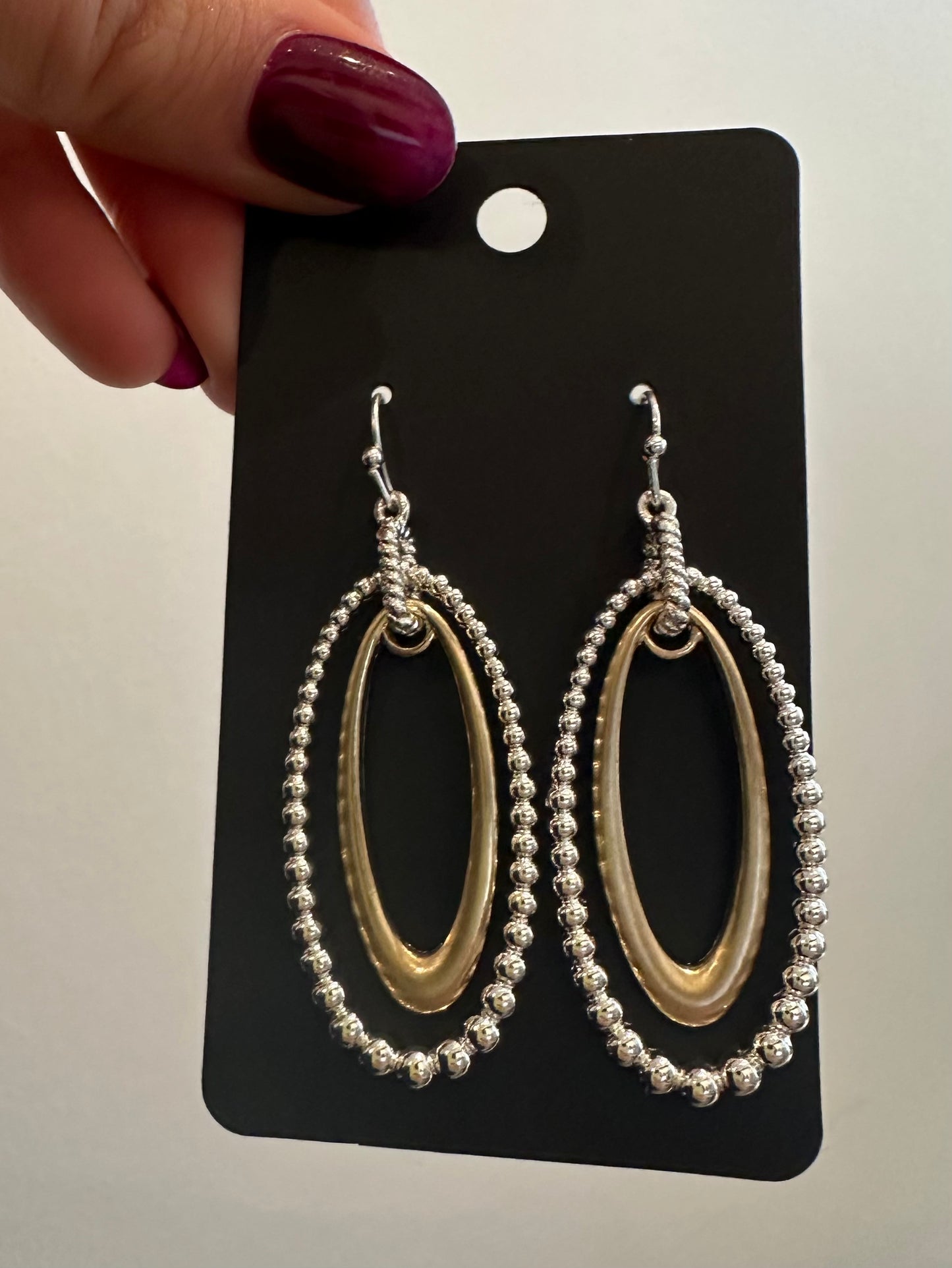 The Oval Mix Medal Earrings
