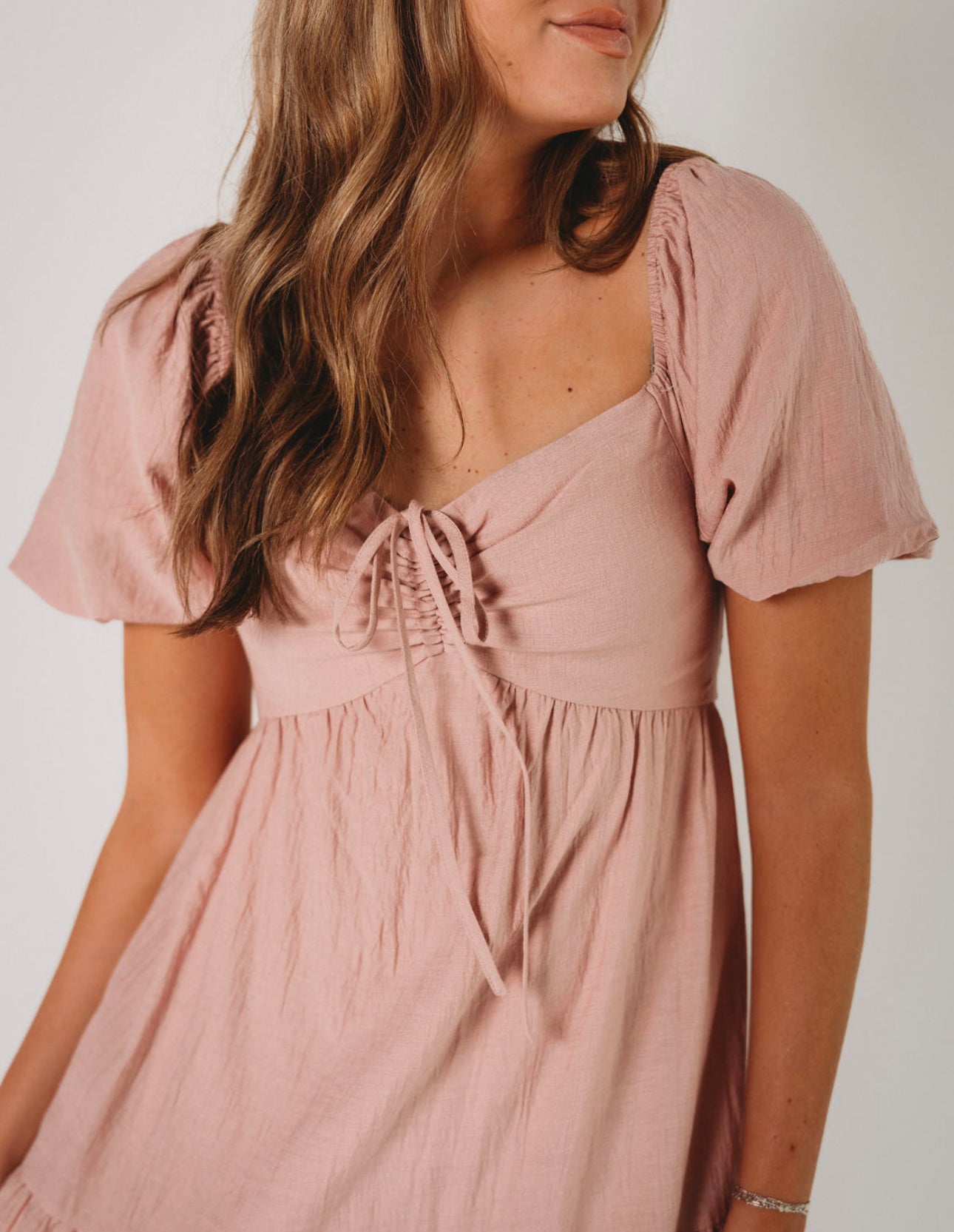 The Blush Pink Midi Tier Dress