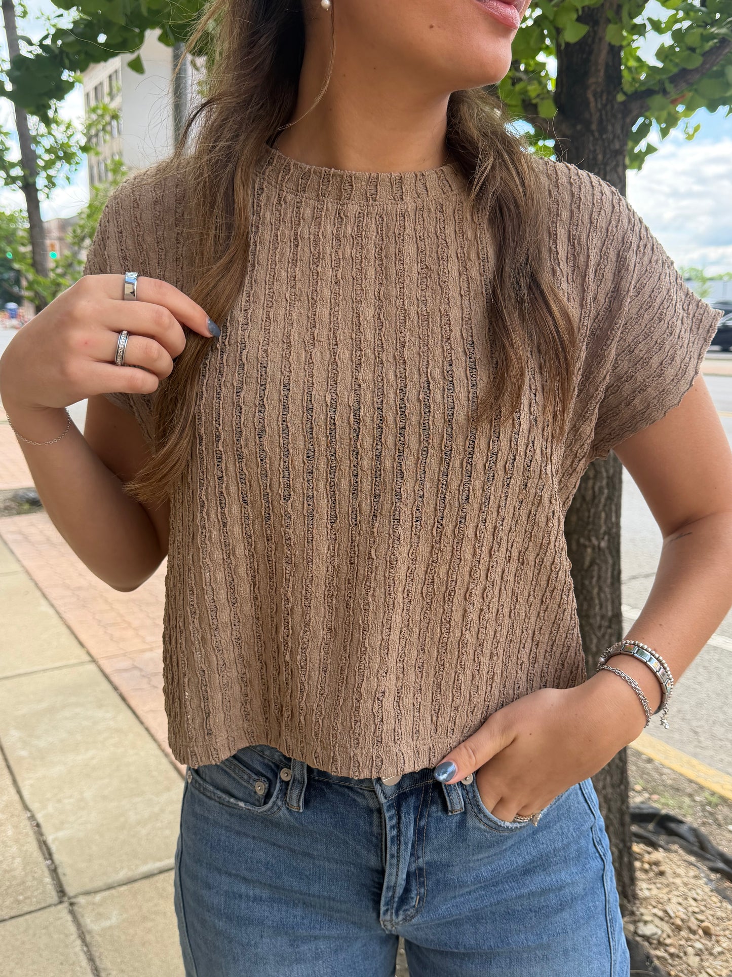 The Taupe Short Sleeve Top