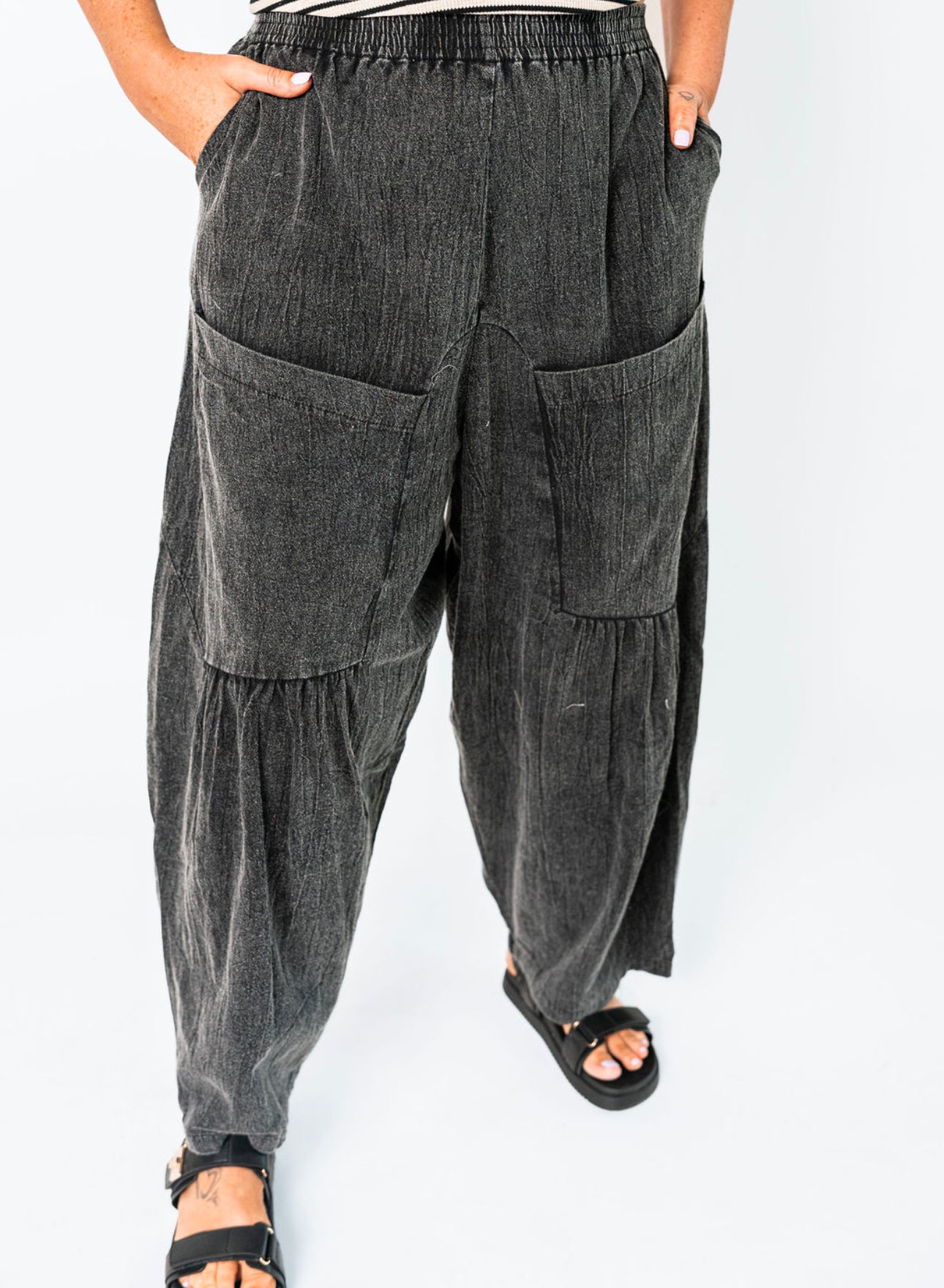 The Oversized Mineral Wash Barrel Pants