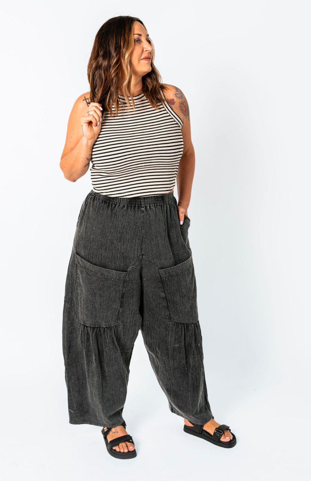 The Oversized Mineral Wash Barrel Pants