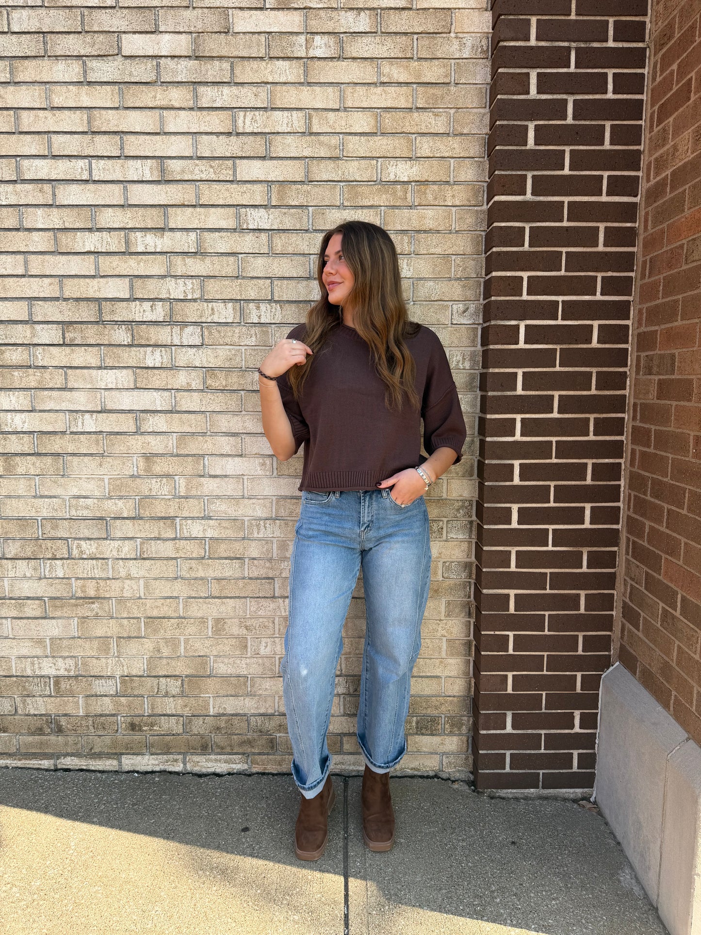 The Basic Brown Crewneck Sweater