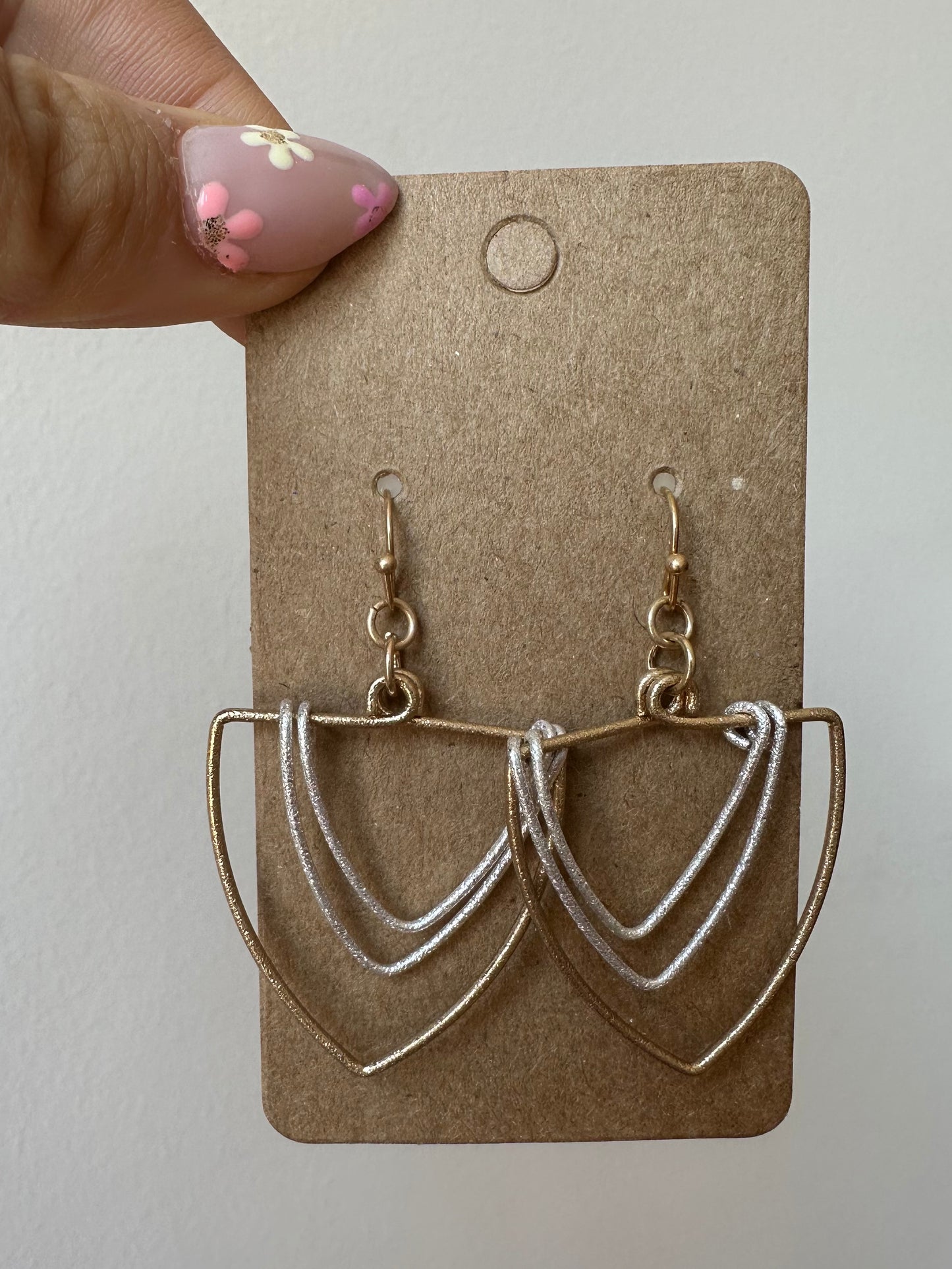 The Geometric Triangle Two-Toned Earrings