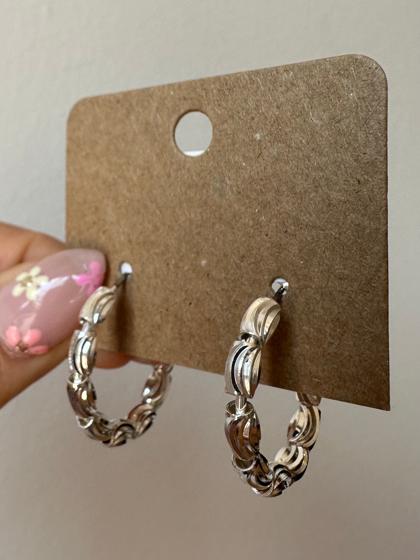 The Texture Beaded Hoops (2 colors)