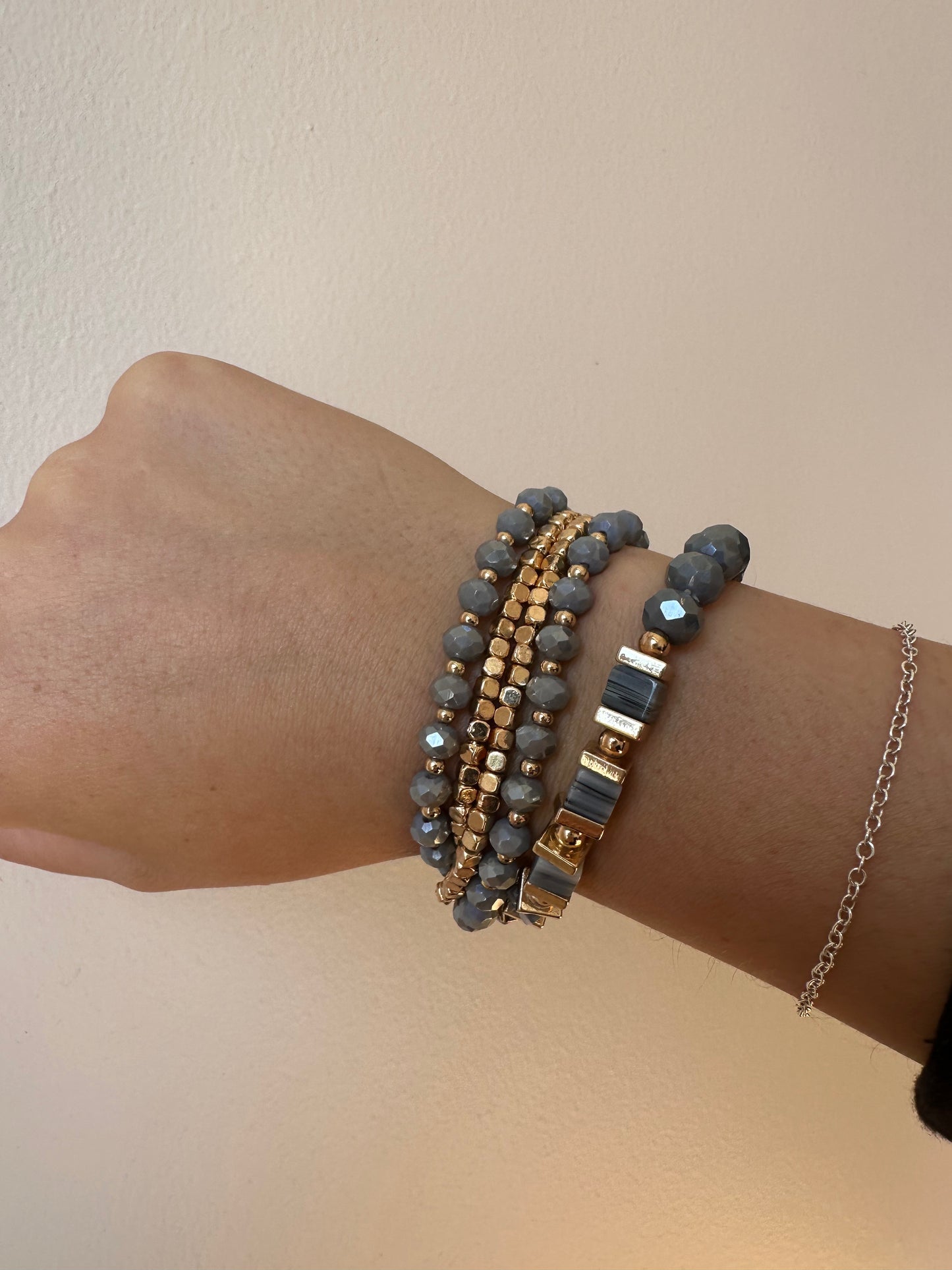 The Grey Crystal Bracelet Set