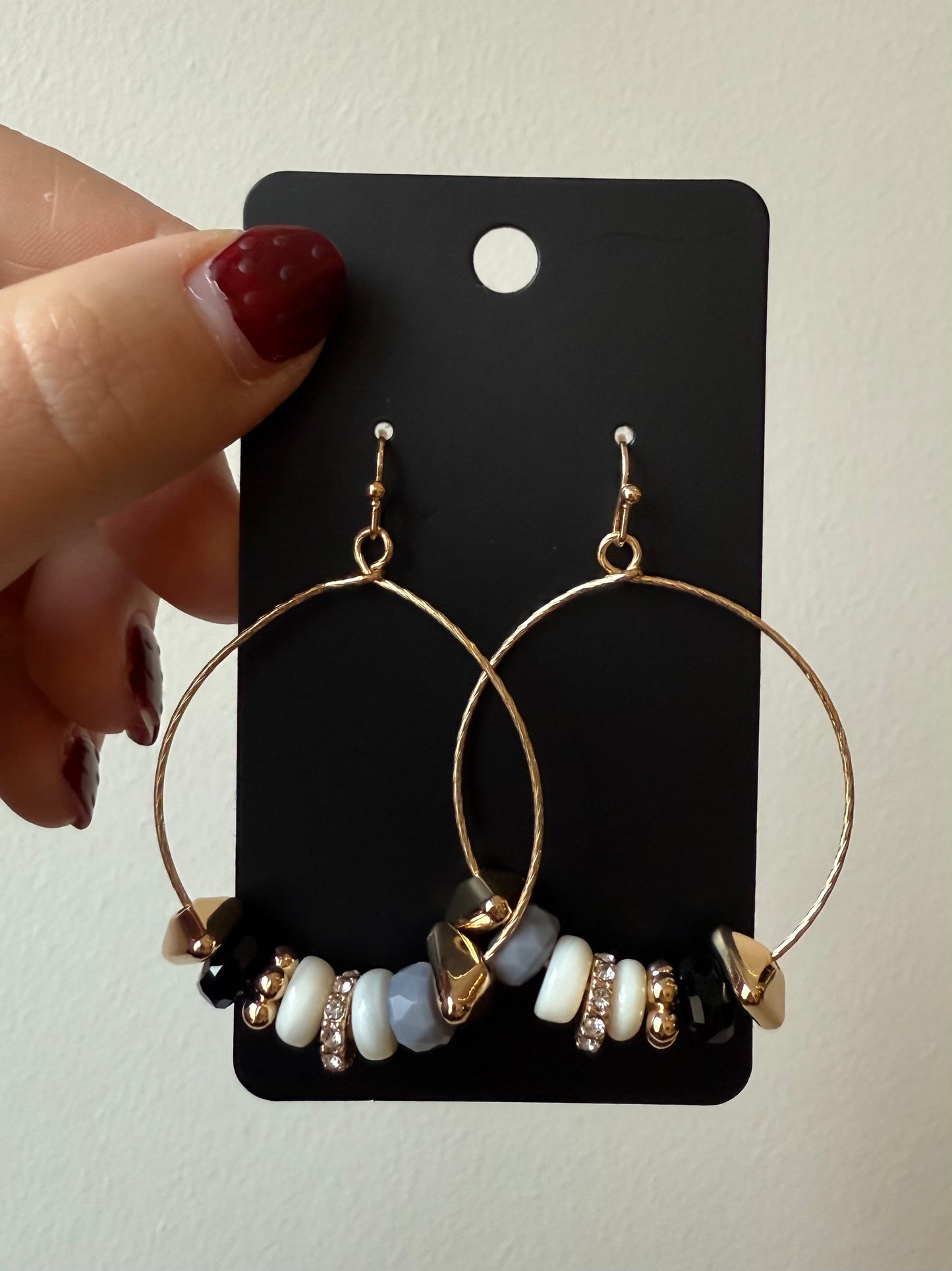 The Neutral Stoned Hoop Earrings