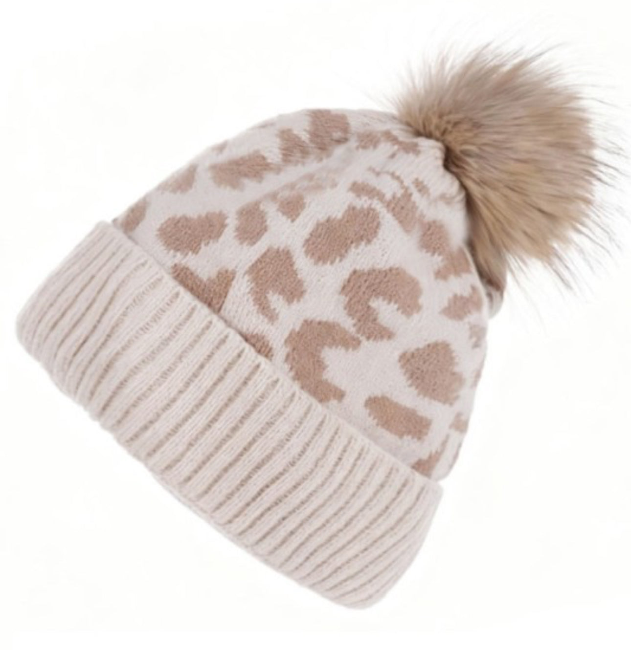 The Leopard Pom Pom Beanie