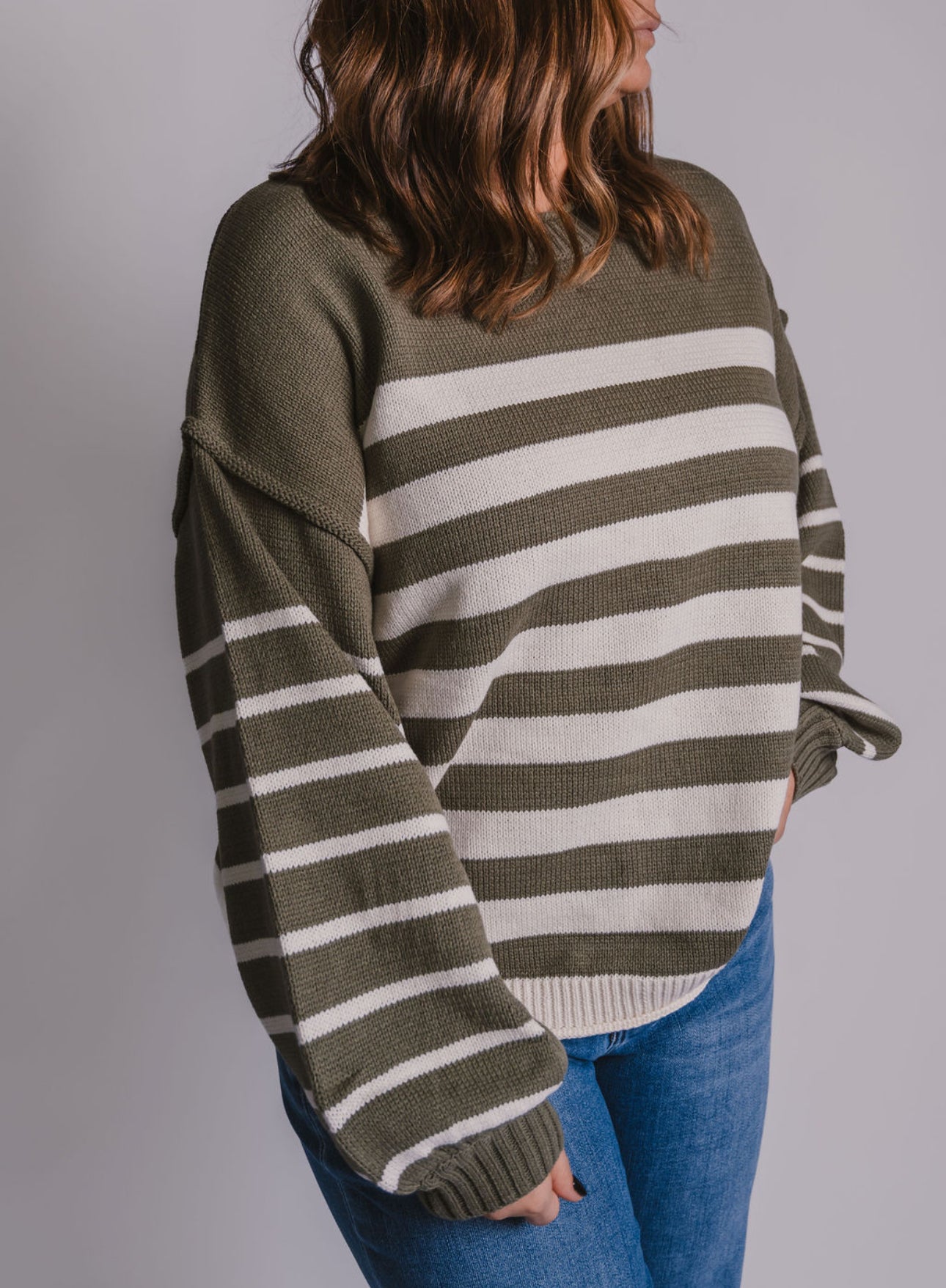 The Olive Striped Sweater