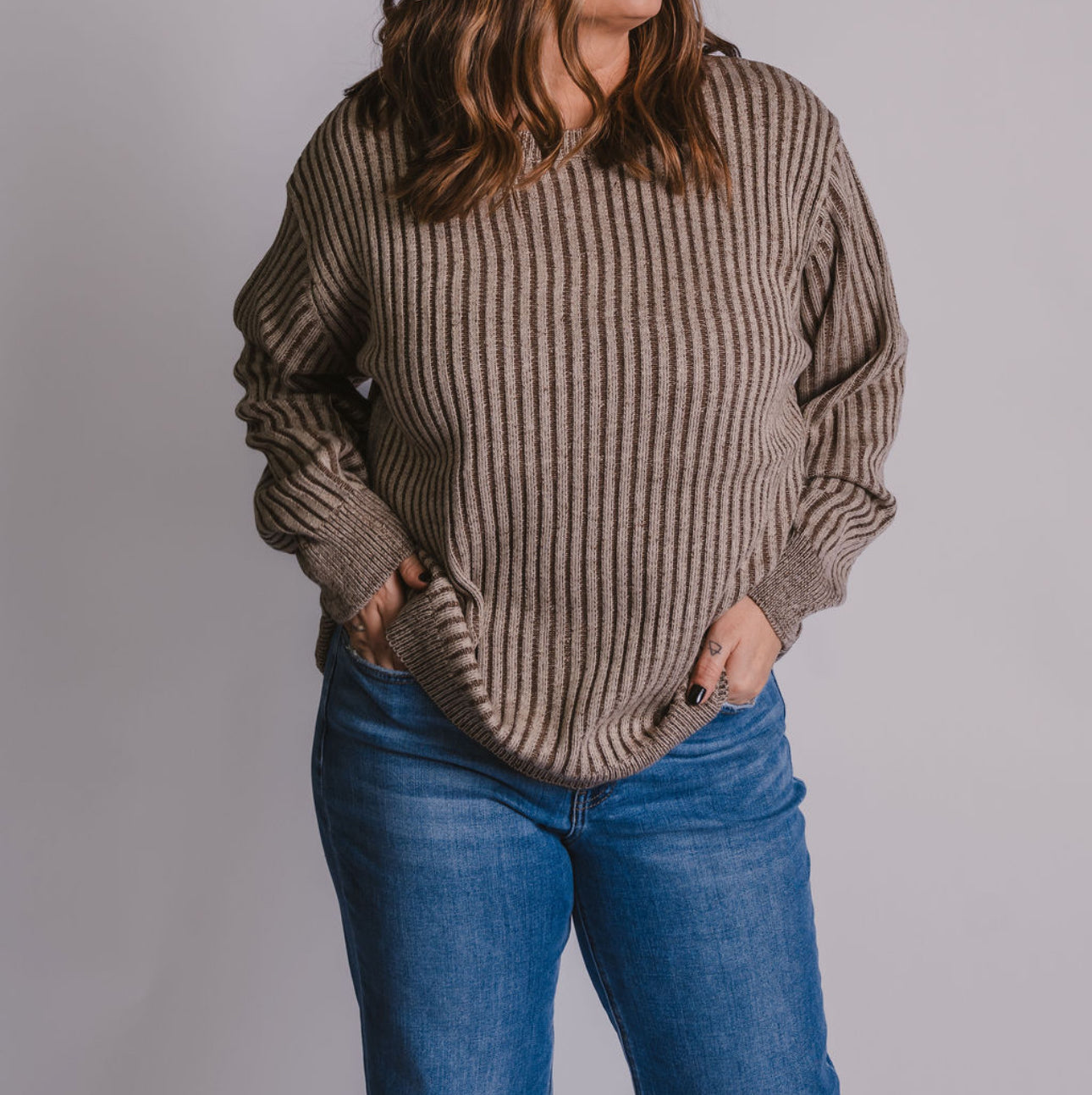 The Two-Toned Ribbed Sweater