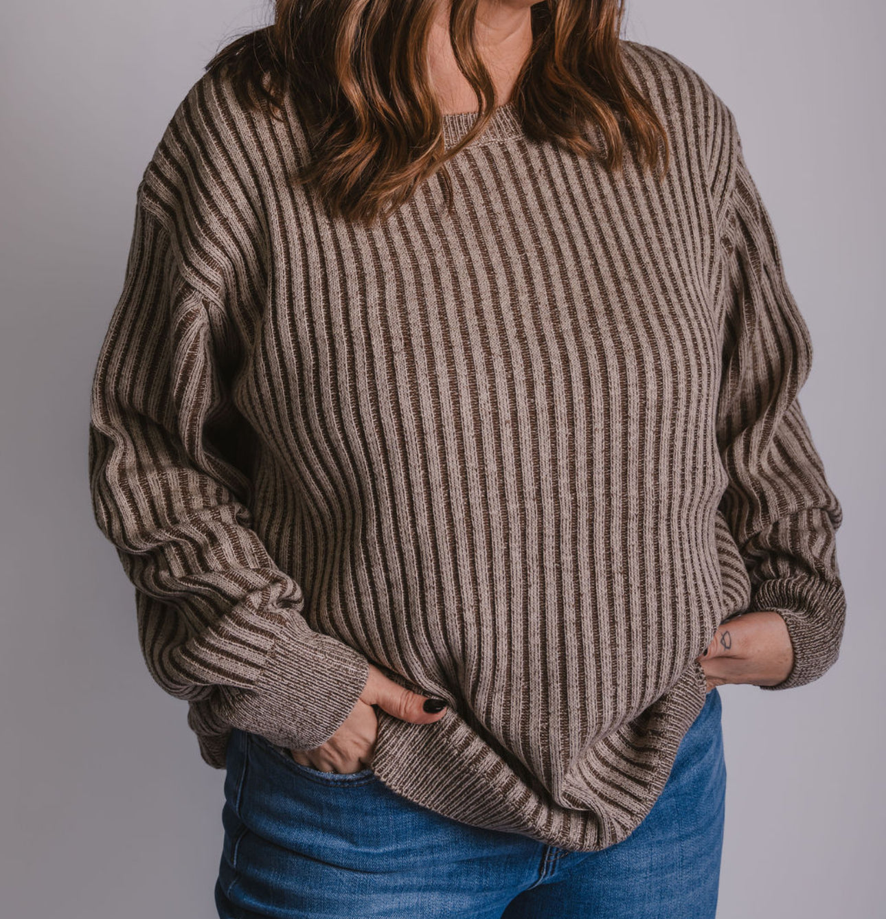 The Two-Toned Ribbed Sweater