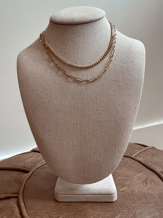 The Double Gold Link Chain Necklace