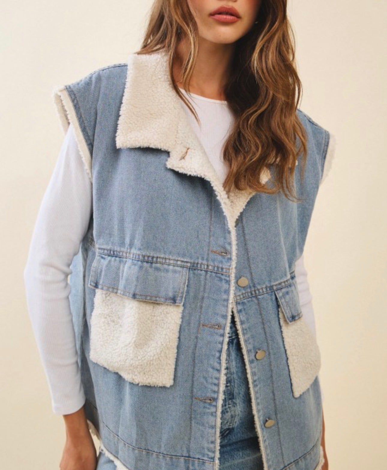 The Denim Sherpa Vest