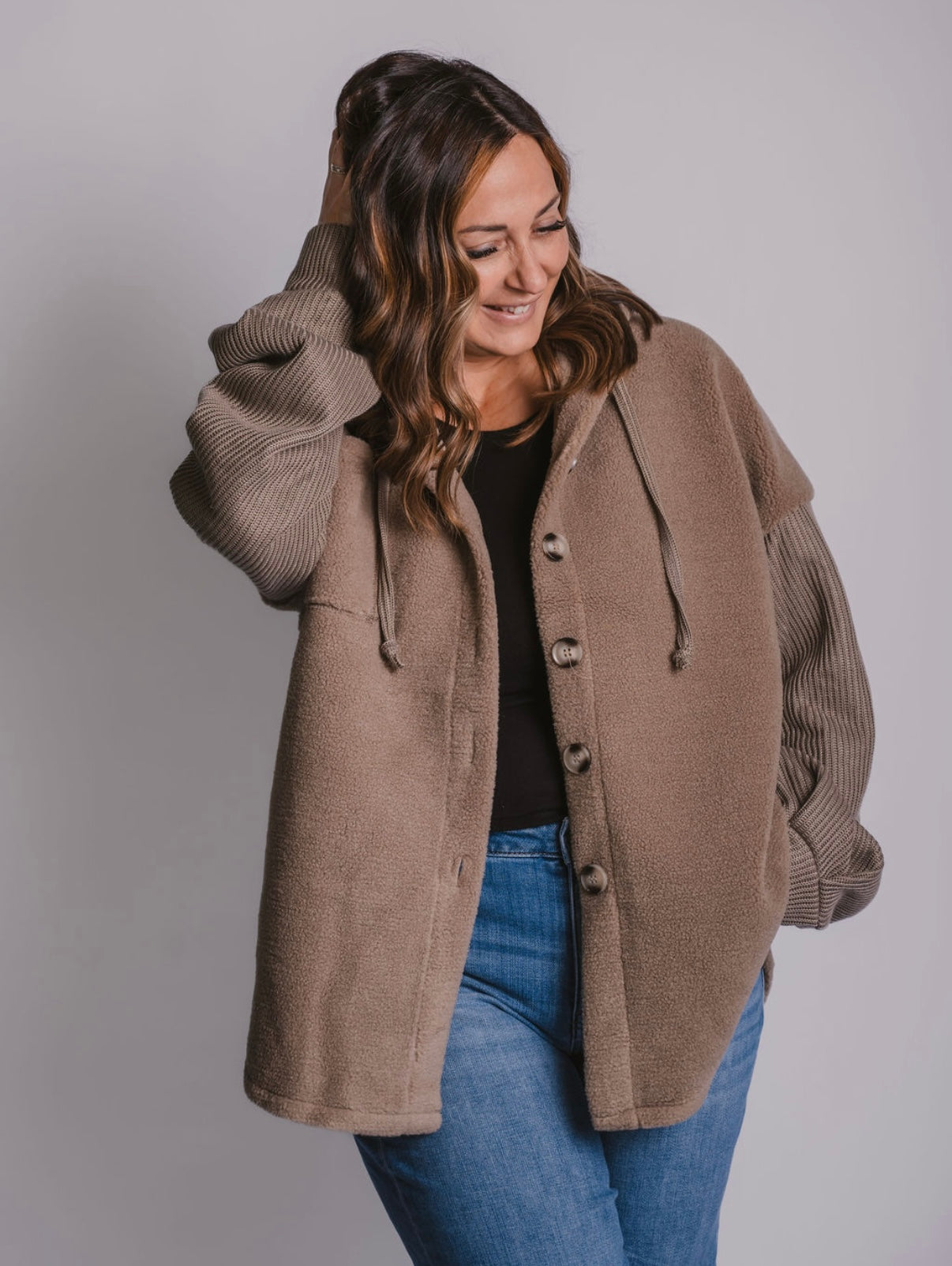 The Sherpa Hoodie Shacket