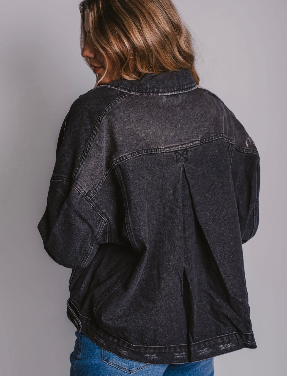 The Oversized Black Denim Jacket