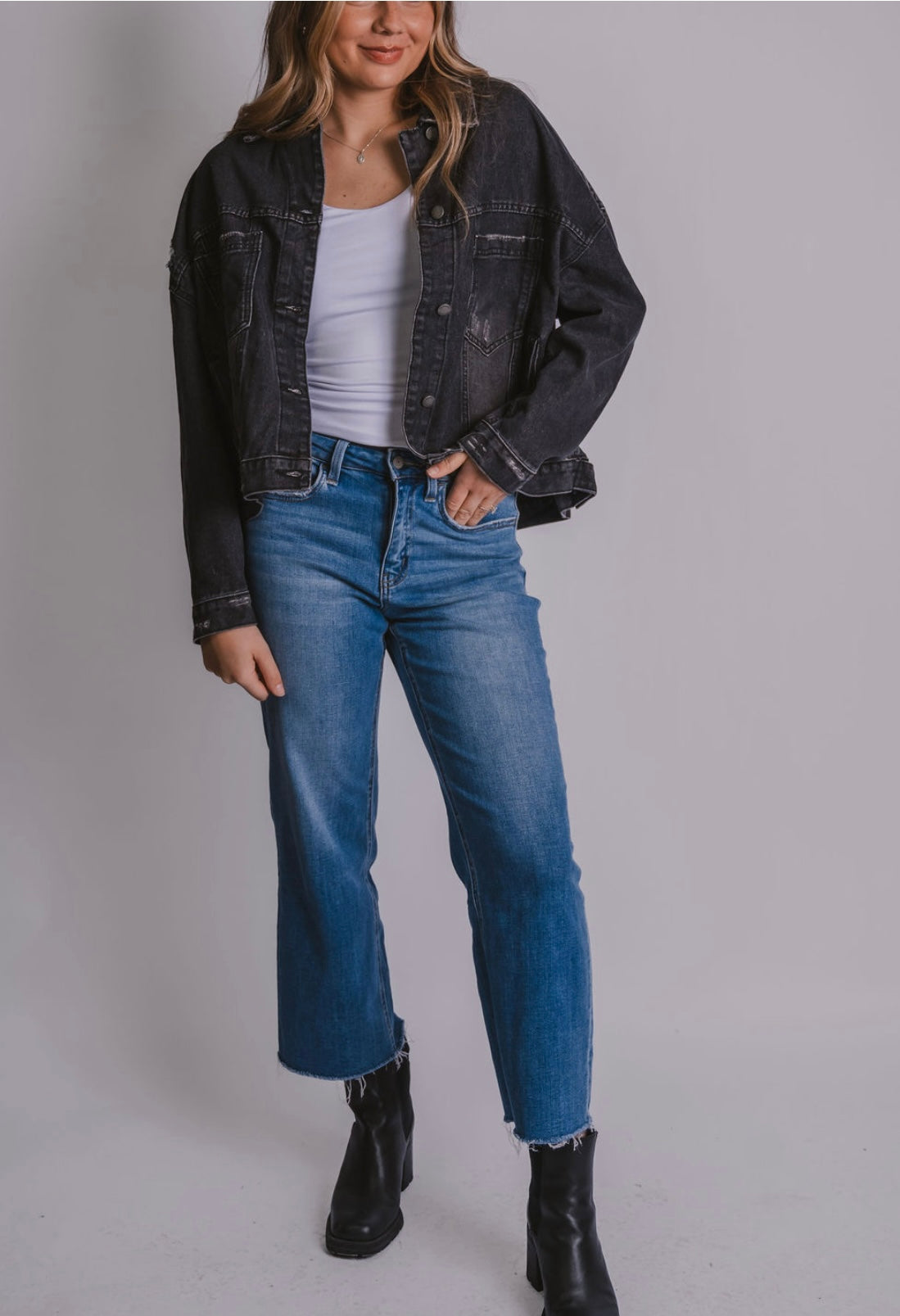 The Oversized Black Denim Jacket