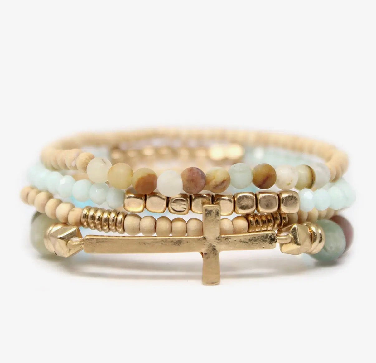 The Wooden and Stone Bracelet Set