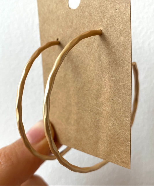 The Large Matte Hammered Hoops (2 Colors)
