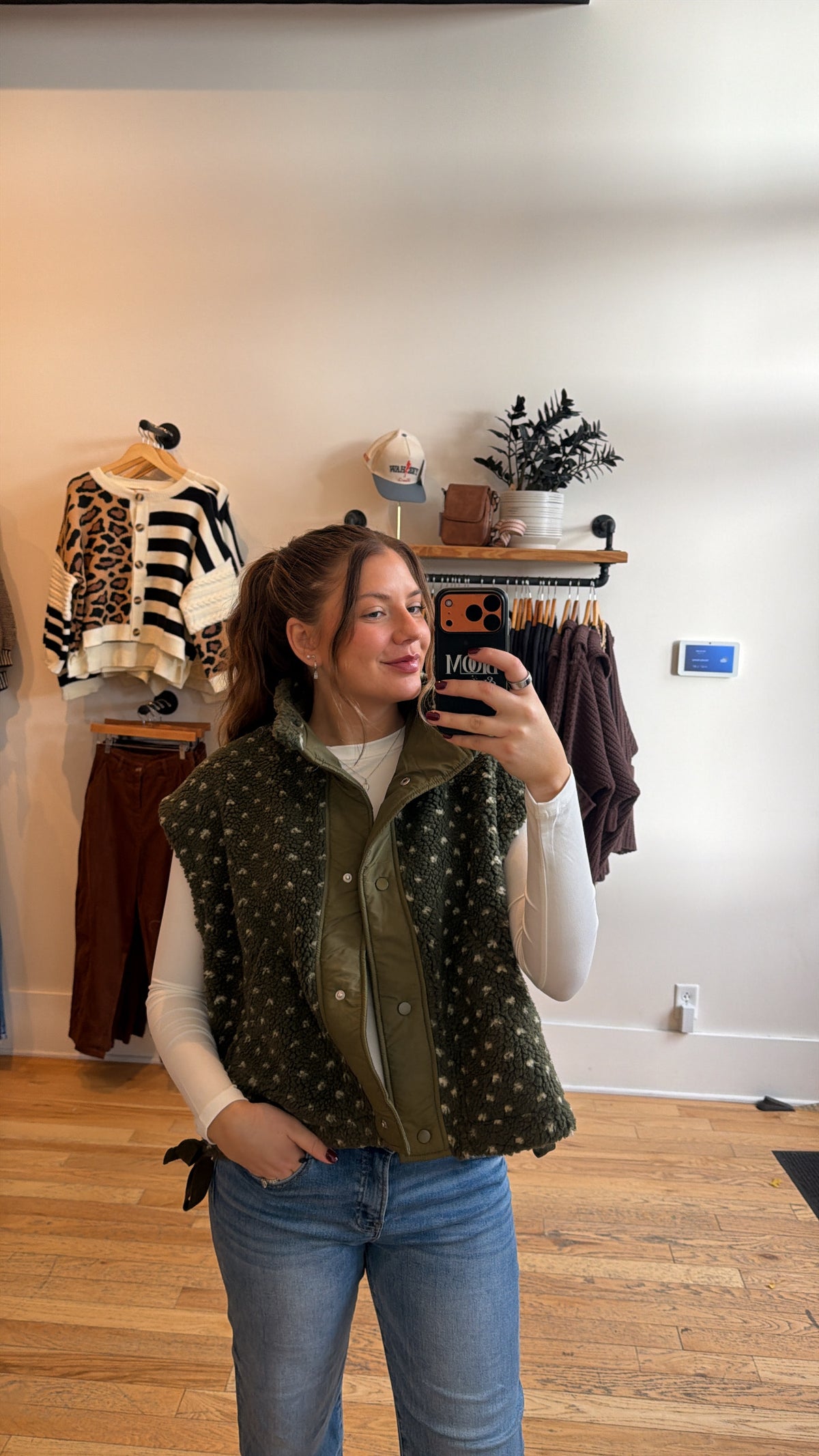 The Cozy Polka Dot Vest