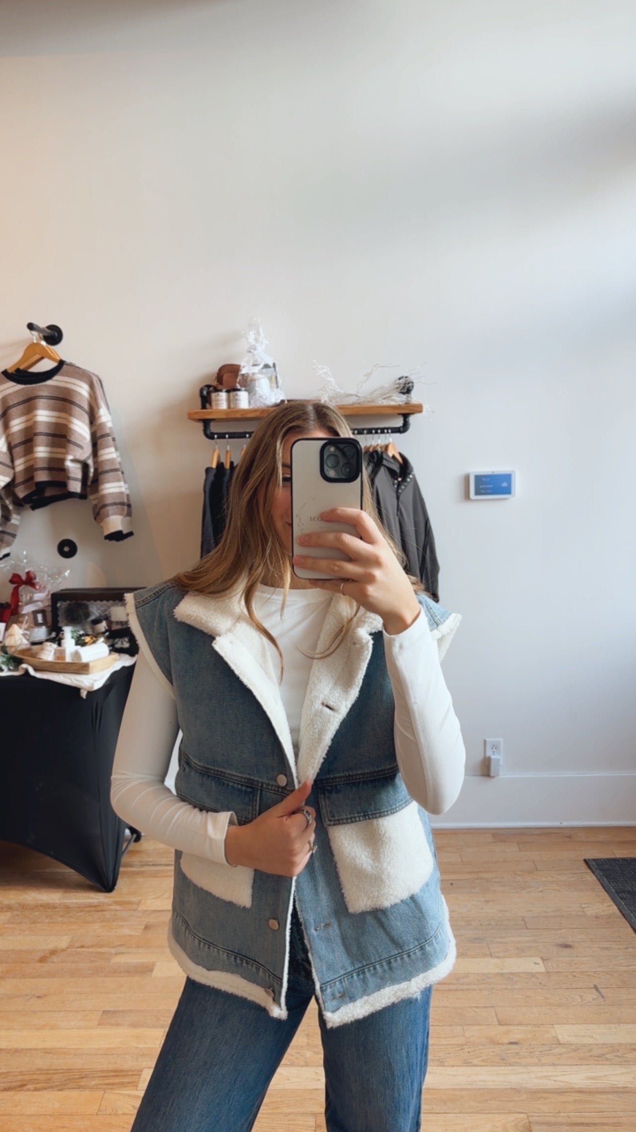 The Denim Sherpa Vest