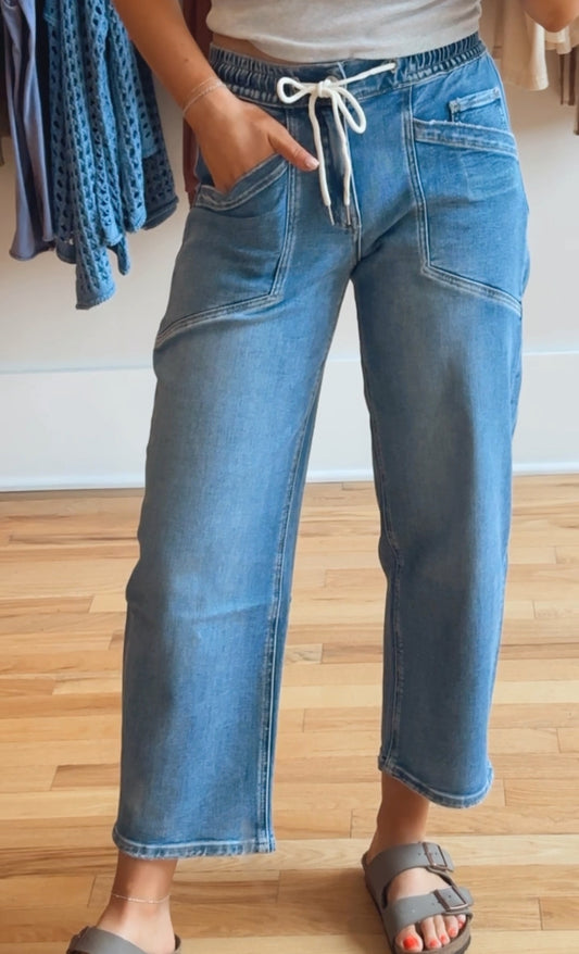The Barrel Drawstring Vervet Jeans