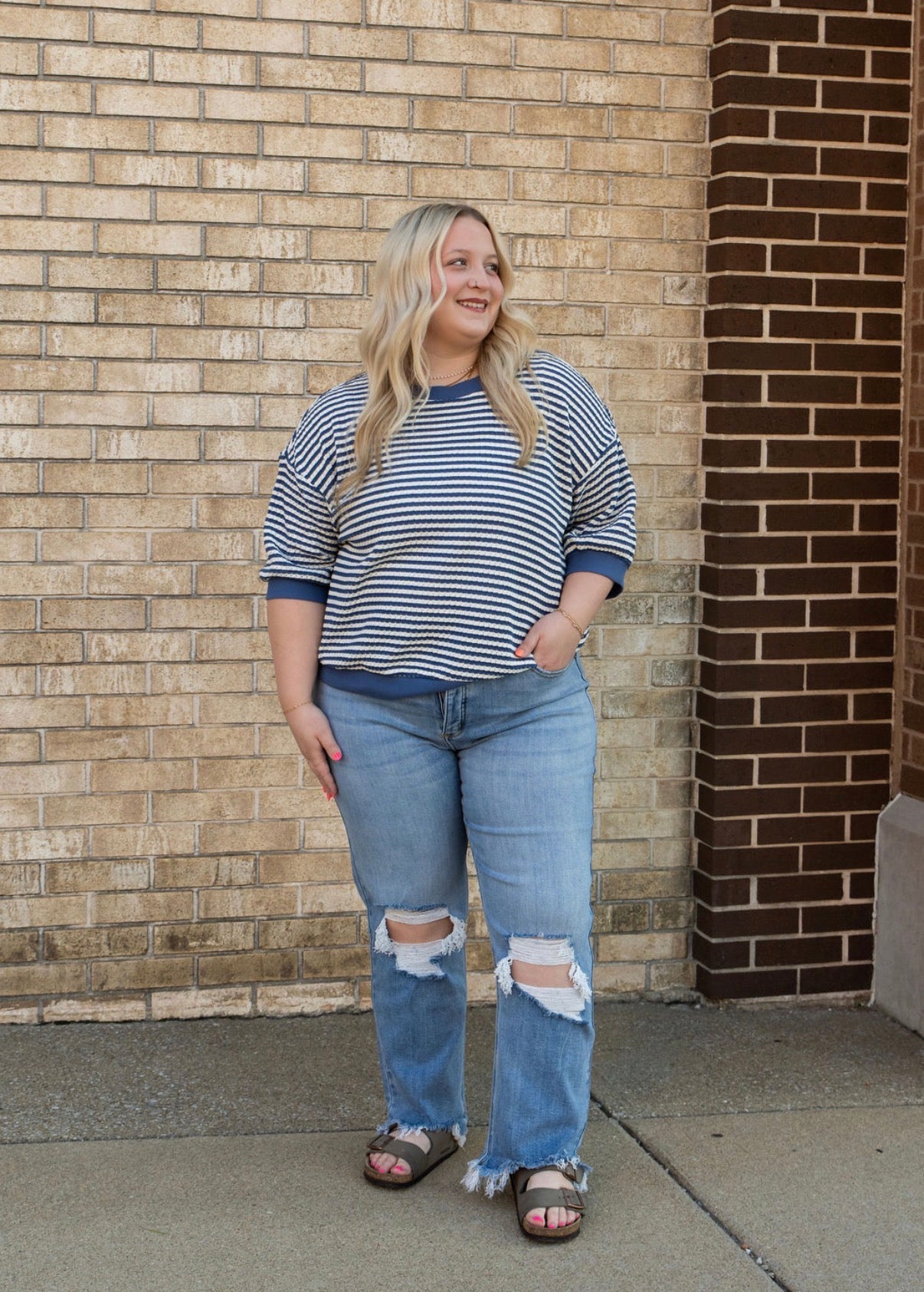 The Teagan Textured Striped Top