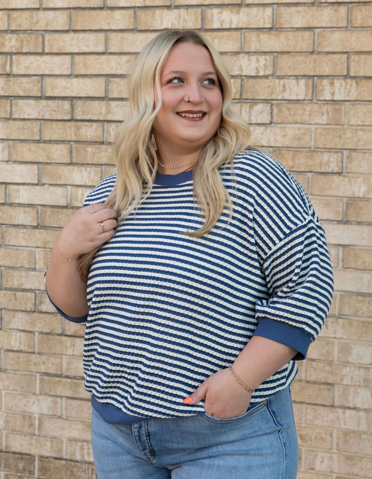 The Teagan Textured Striped Top