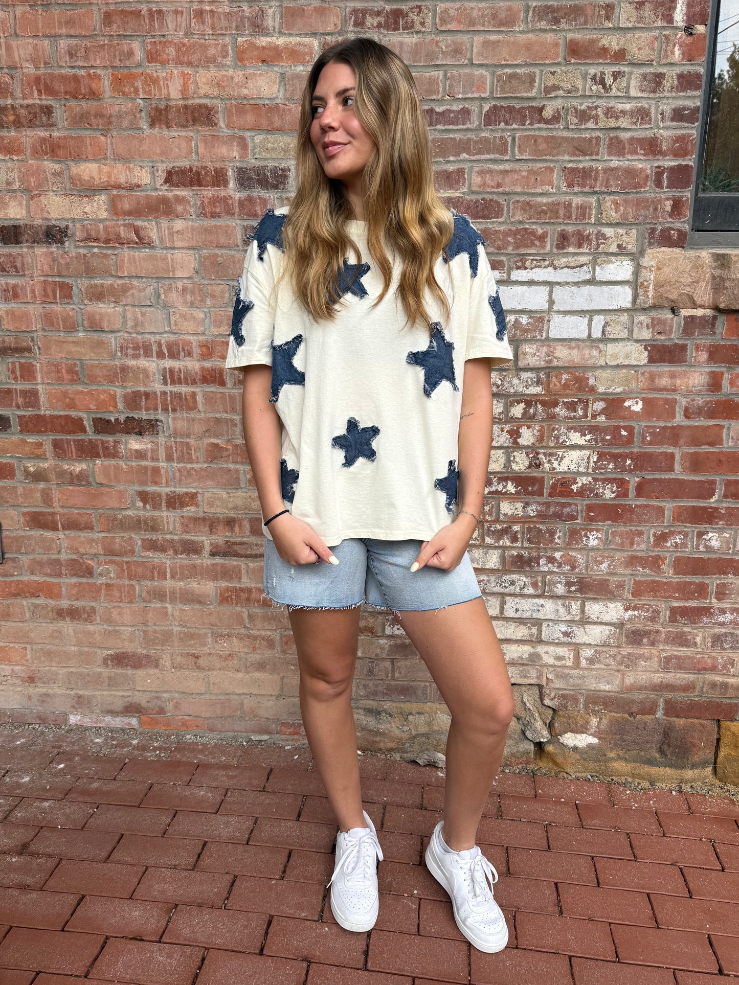 The Denim Star Short Sleeve Top