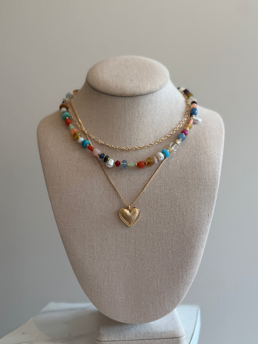 The Multi Color Heart Necklace