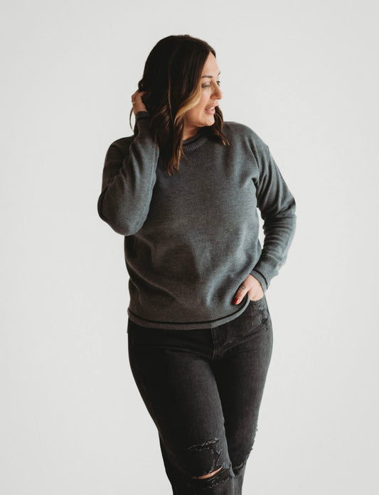 The Chloe Charcoal Crewneck