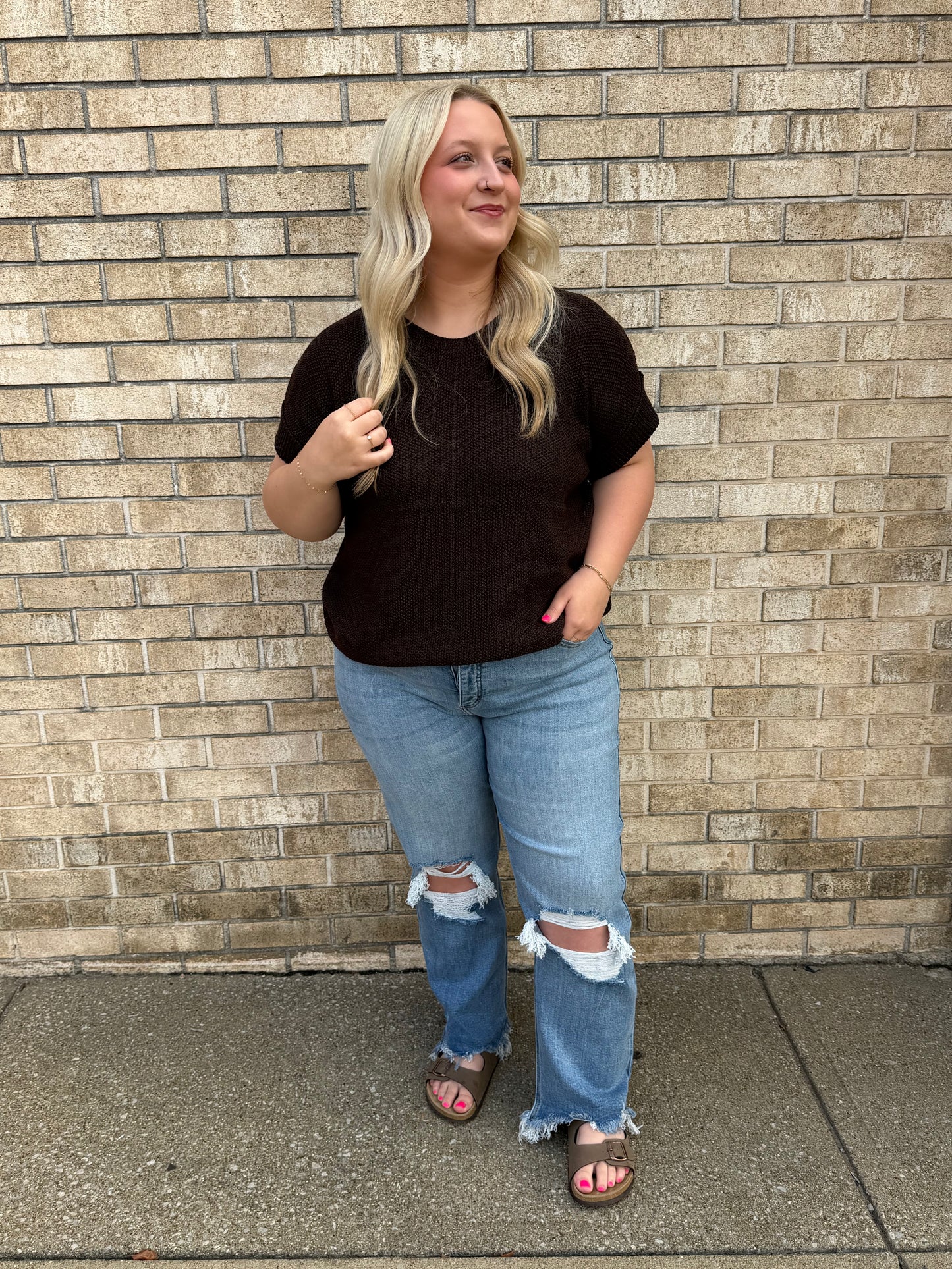 The Knit Short Sleeve Sweater