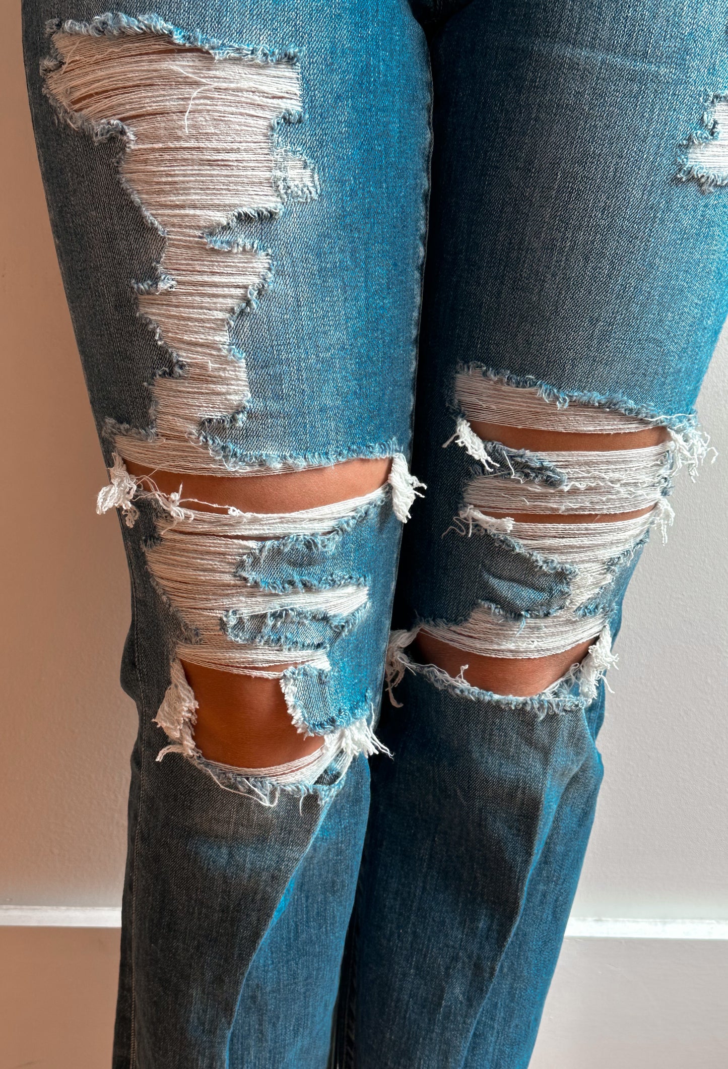 The Vervet Distressed Delta Relaxed Jeans