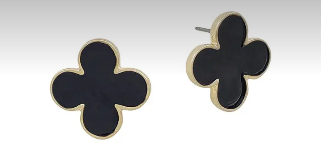 The Black Clover Stud Earrings