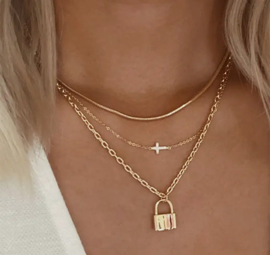 The Lock & Cross Pendent Necklace
