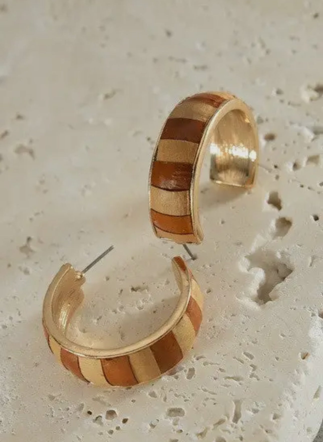 The Stella Chunky Striped Hoops (2 Colors)