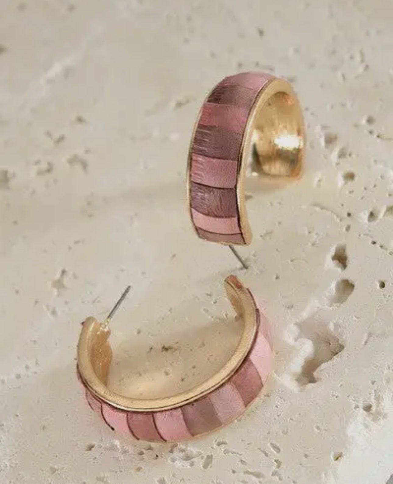 The Stella Chunky Striped Hoops (2 Colors)