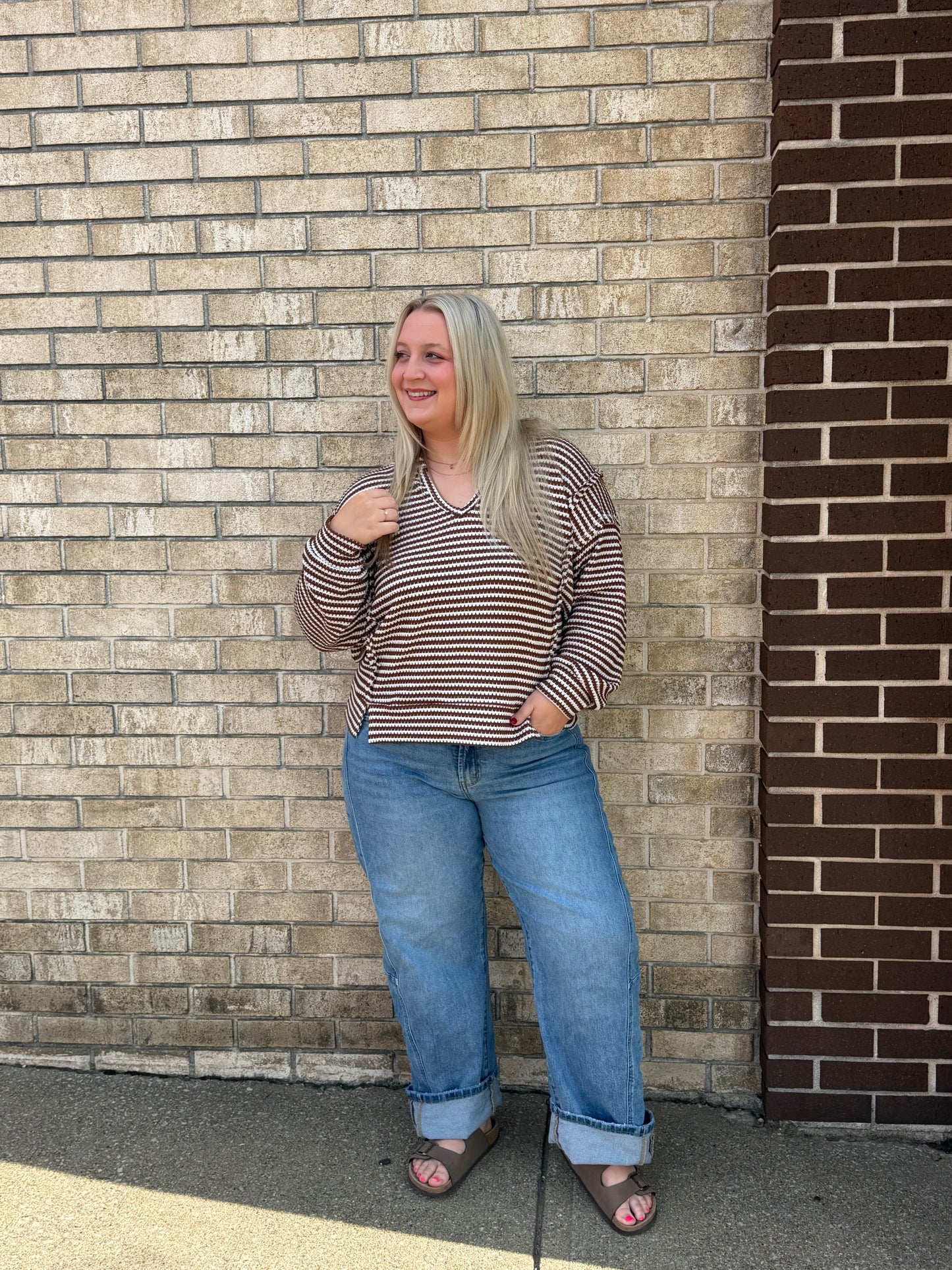 The Lightweight Striped Knit Long Sleeve
