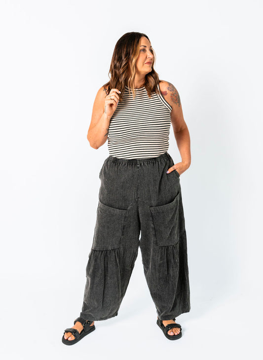 The Oversized Mineral Wash Barrel Pants