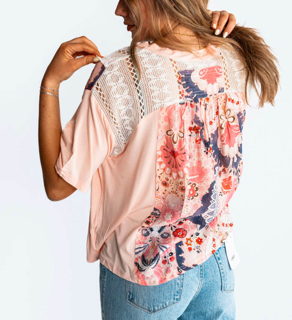 The Cloud Pink V Neck Top