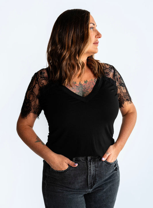 The Black Lace Short Sleeve