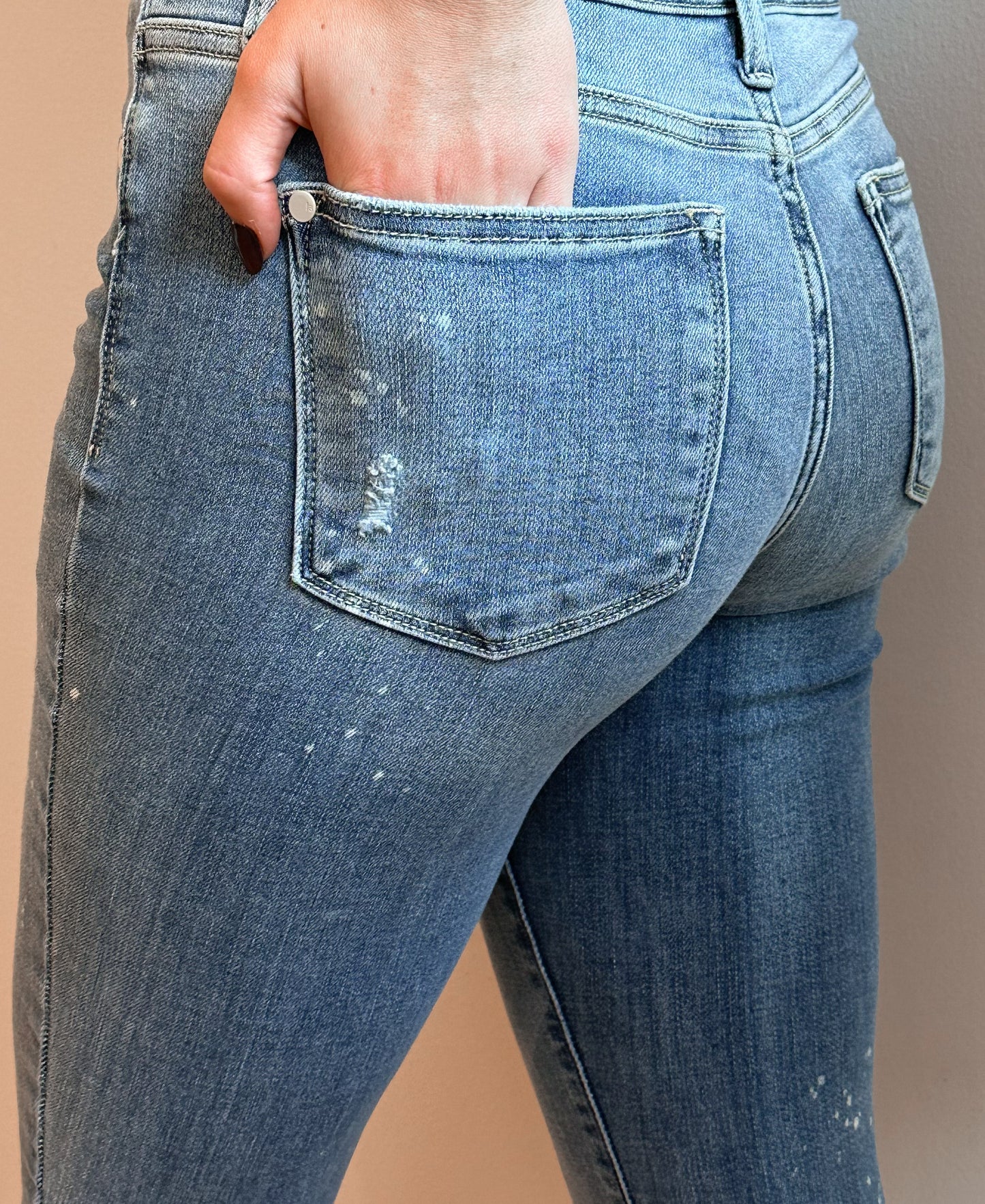 The Judy Blue Raw Hem Skinny Jeans