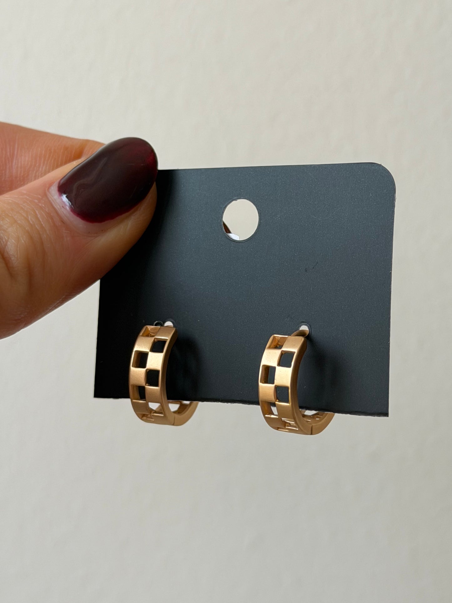The Gold Checkered Earrings