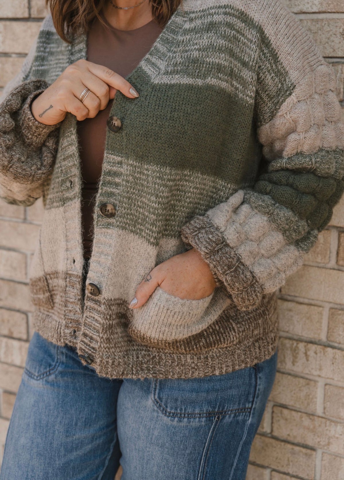 The Bubble Sleeve Knit Cardigan