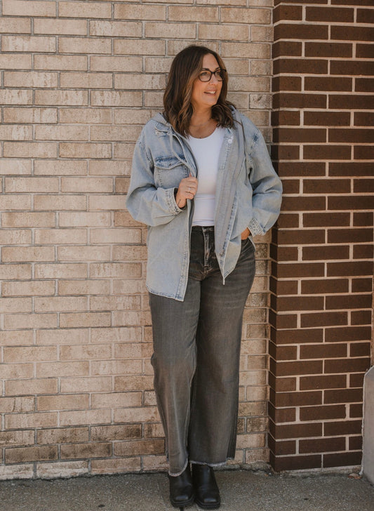 The Hooded Denim Zip Up