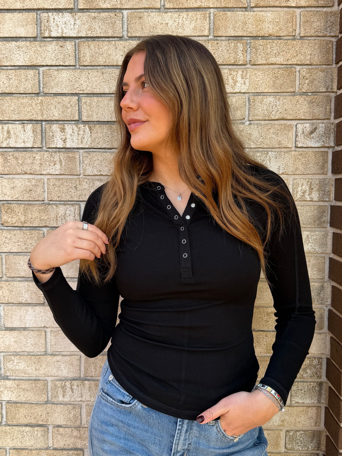 The Henley Long Sleeve Top
