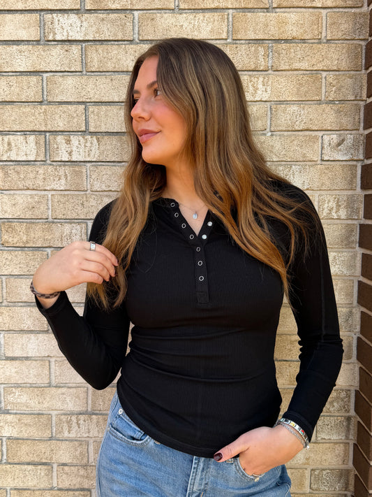 The Henley Long Sleeve Top