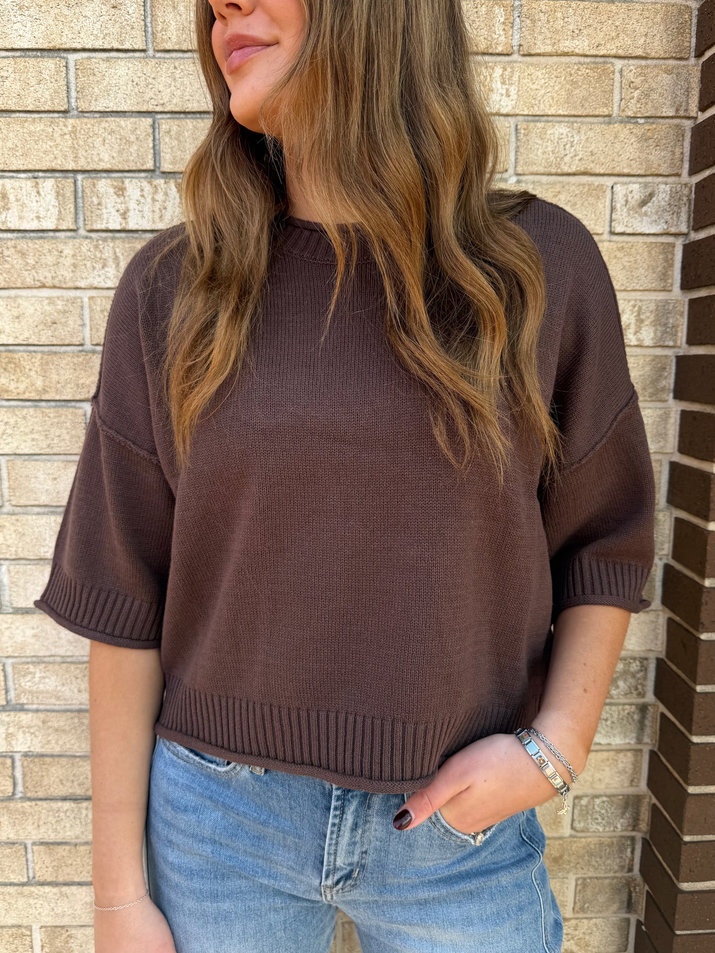 The Basic Brown Crewneck Sweater