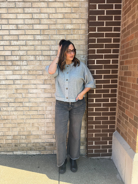 The Heather Grey Short Sleeve Top