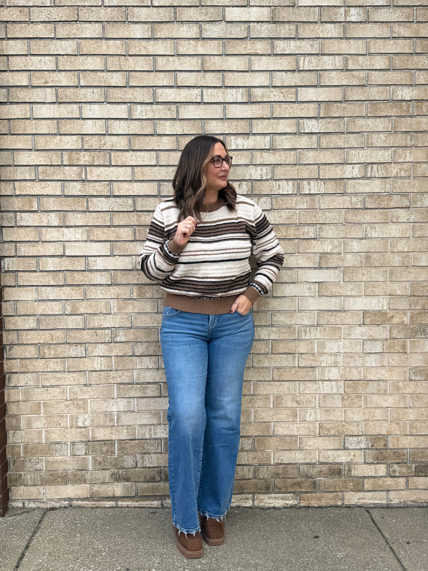 The Fall Striped Crewneck Sweater
